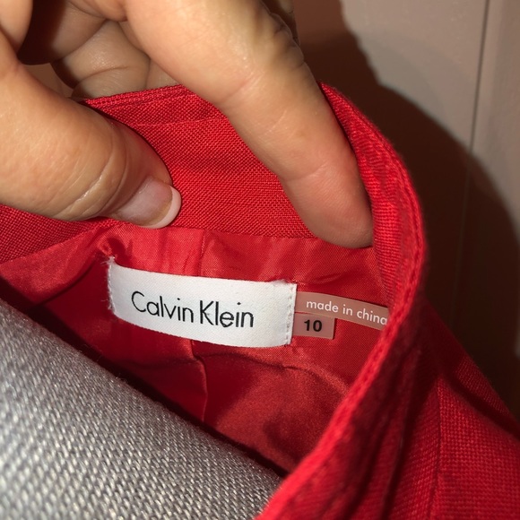 CALVIN KLEIN SLEEVELESS RED DRESS SZ 10 - Picture 3 of 4